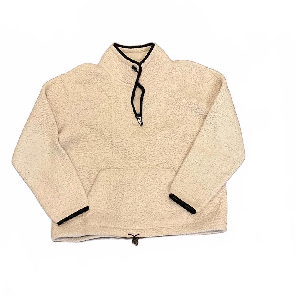 Victorias Secret PINK teddy Sherpa quarter zip pullover M